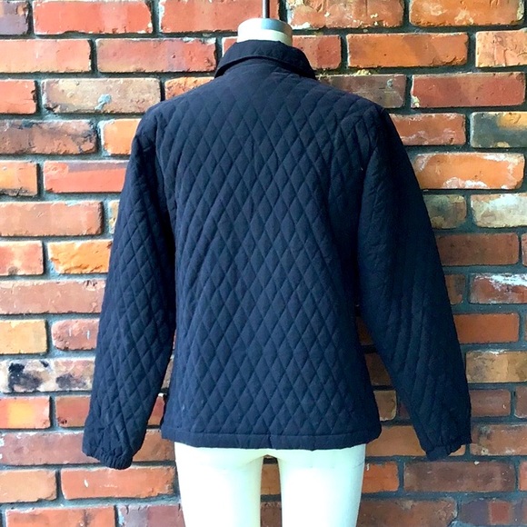 Page and Tuttle Black Small Petite Quilted Jacket Coat - Picture 10 of 13